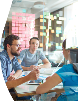 3 persons having discussion